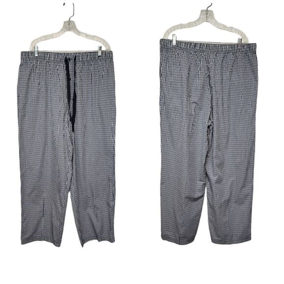 CREMIEUX LOUNGWEAR GINGHAMCHECKS BLUE/WHITE ELASTIC DRAWSTRING PAJAMA PANTS XL. - Picture 1 of 5